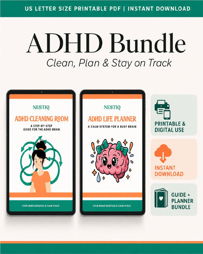 Your Home Isn't the Problem. Your System Is adhd cleaning planner A calm ADHD - friendly bundle to help you clean, plan, and finally feel in control - NESTIQ
