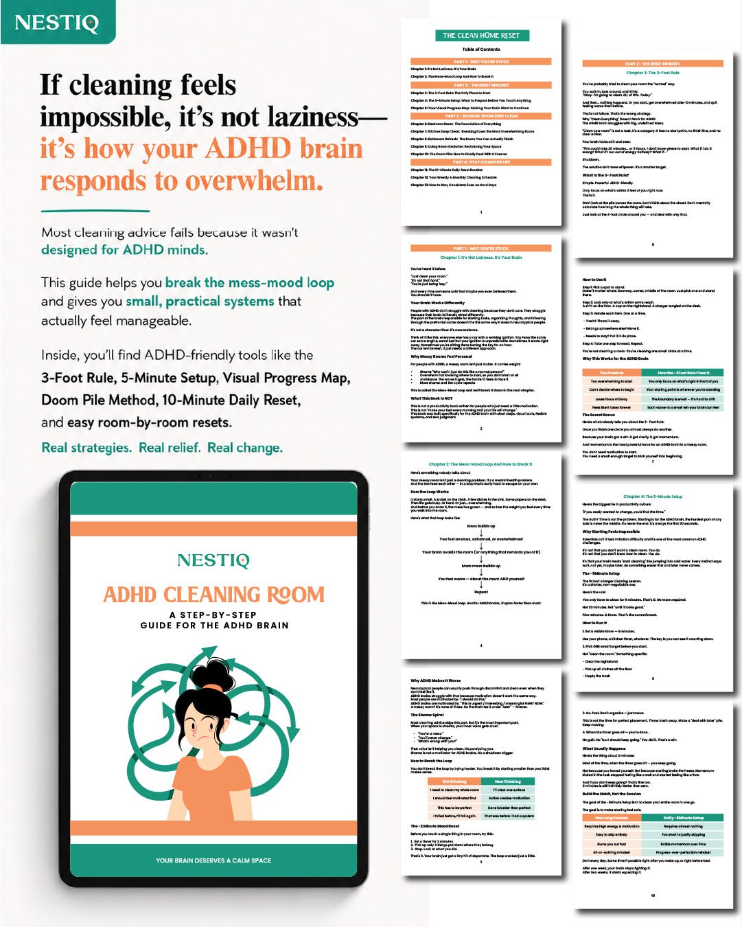 Your Home Isn't the Problem. Your System Is adhd cleaning planner A calm ADHD - friendly bundle to help you clean, plan, and finally feel in control - NESTIQ